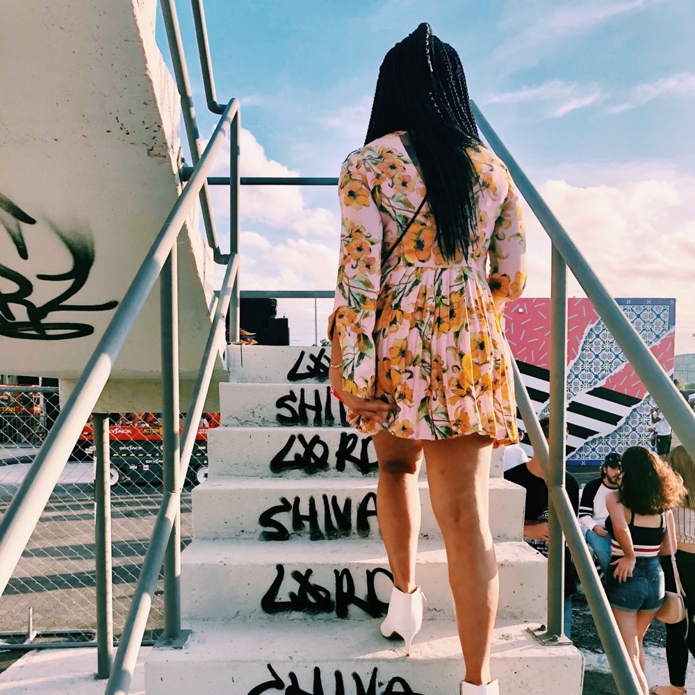 Free People Bell Selves Mini Floral Dress